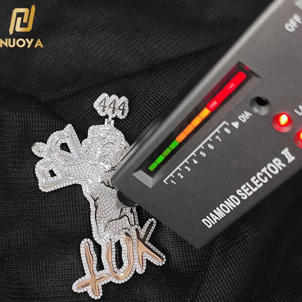 925 Sterling Silver VVS Angel Cupids Pendant Moissanite Custom Bling Iced Out Rose Gold Letter Pendant Necklace Hip Hop Jewelry
