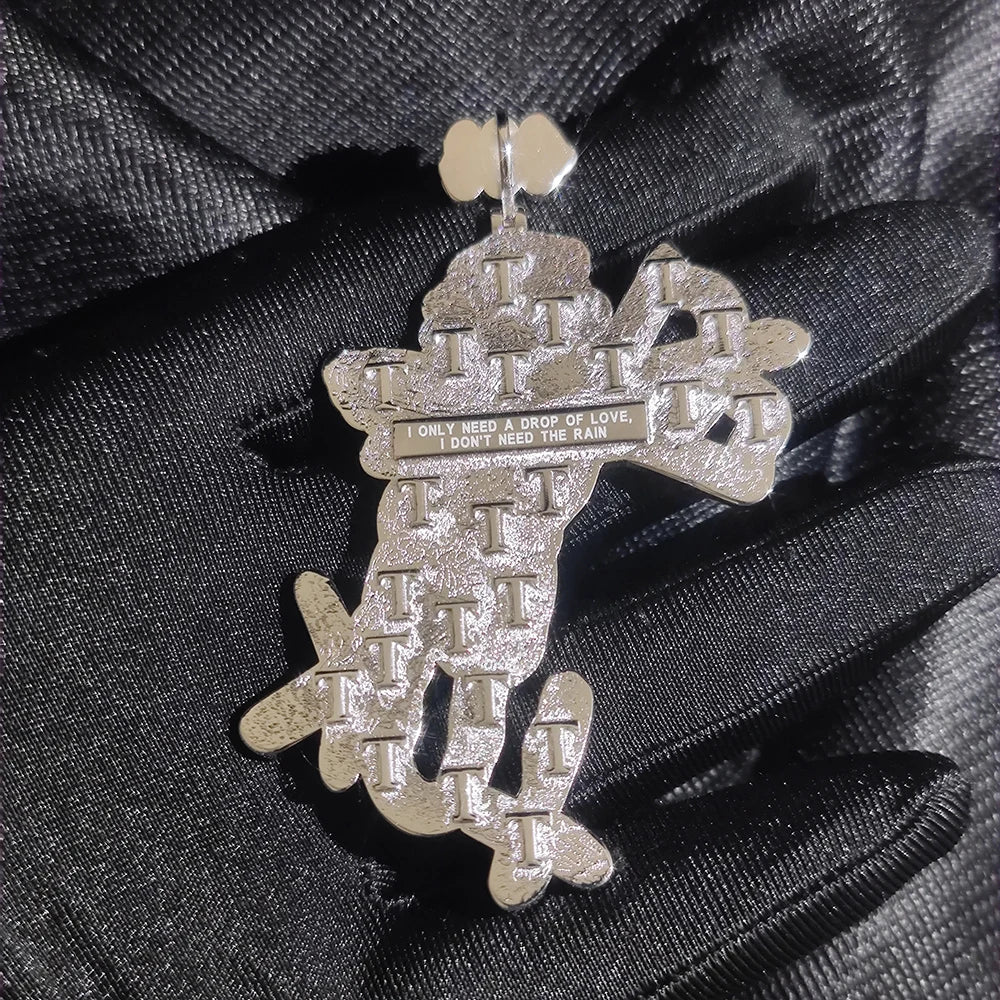 925 Sterling Silver VVS Angel Cupids Pendant Moissanite Custom Bling Iced Out Rose Gold Letter Pendant Necklace Hip Hop Jewelry