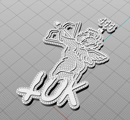 925 Sterling Silver VVS Angel Cupids Pendant Moissanite Custom Bling Iced Out Rose Gold Letter Pendant Necklace Hip Hop Jewelry